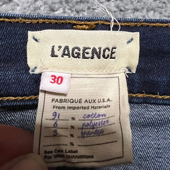Lagence Jeans Womens 30 (33x29) Slim Ankle Mid Rise Stretch Blue Denim Pants - Picture 5 of 10